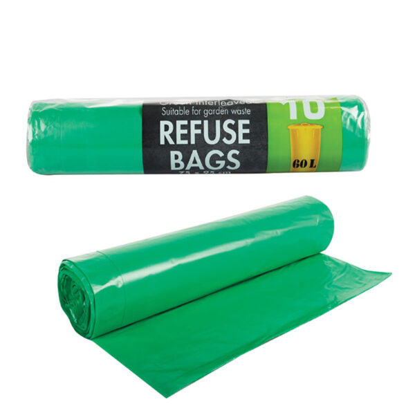 Bulk Pack 6 X Green Garden Refuse Bag - 10-Pack, 750 X 950mm, 30 Micron