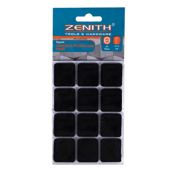 Black Adhesive Protection Pads Square - 30mm - Card Of 24