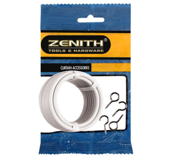 Curtain Wire, Hooks & Eyes - 2.5m Wire