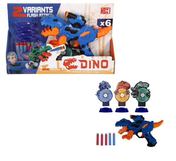 Gun Dinosaur W/Foam Darts 25Cm