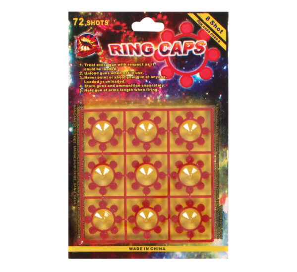 Bulk Pack 12 X Gun Caps 8 Shot Ring - Card Of 9 Rings