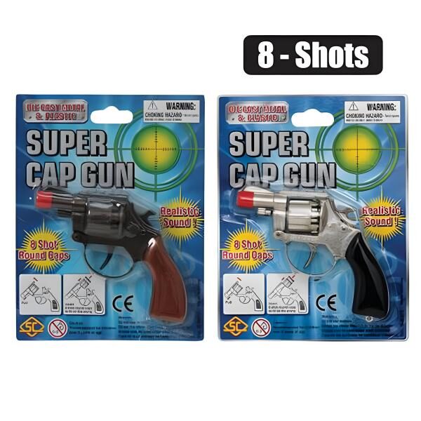 Die Cast Cap Gun - Metal Die Cast, 8 Shots