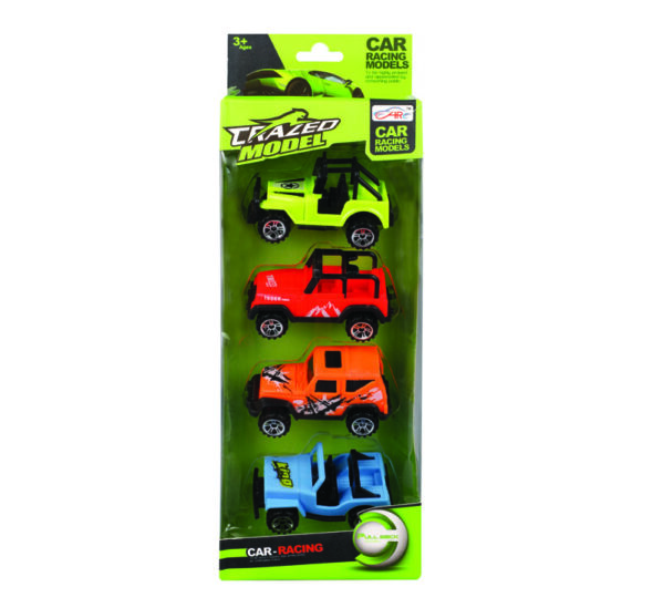 Vehicle Jeep Bright 4Pc 27x19cm Each