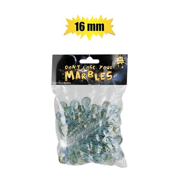 Clear Glass Marbles - Bag Of 90, 16cm