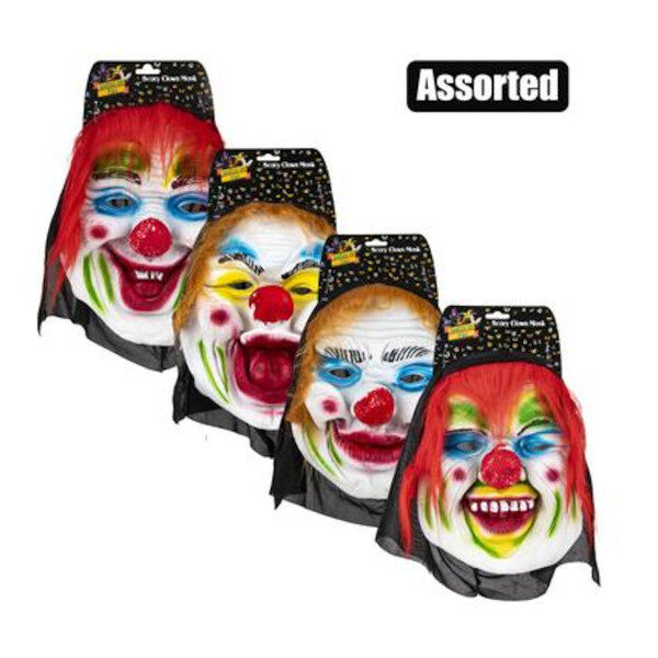 Dress Up Scary Clown Mask Assorted