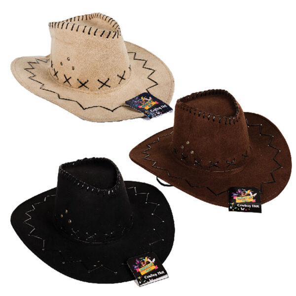 Cowboy Hat - Assorted Colours, Adult Size