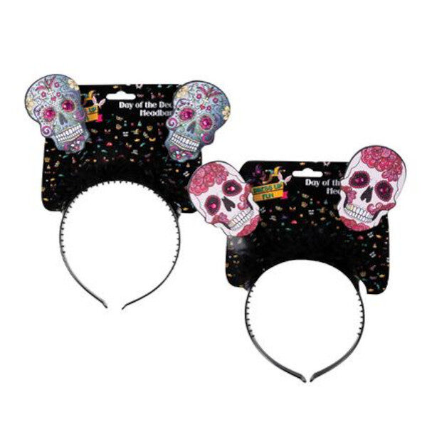 Horror Headband - Skull With Gem Detail Assorted