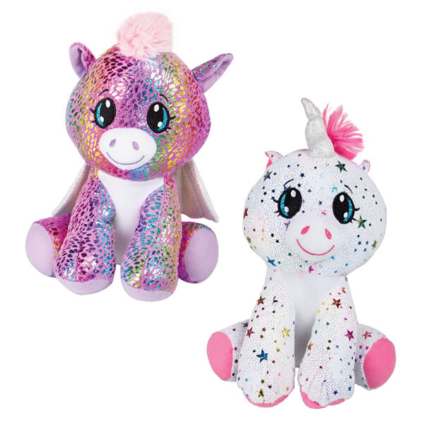 Plush Unicorn Metallic Sitting - 20cm