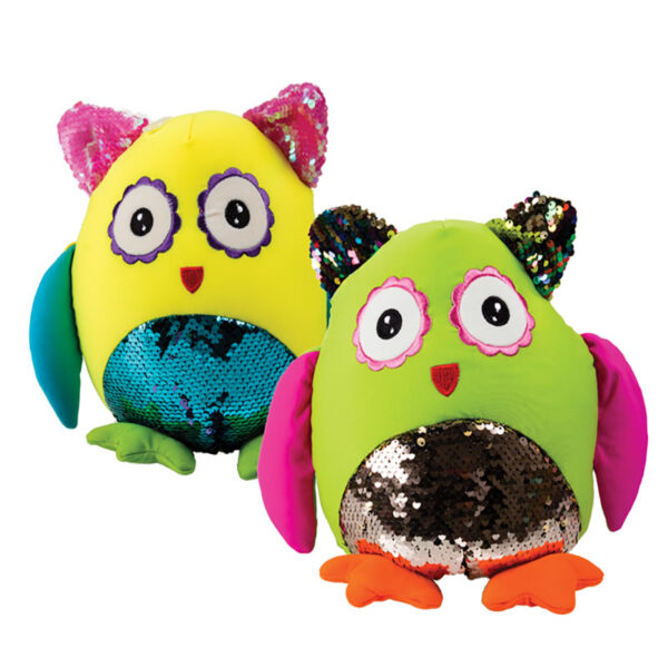 Bright Soft Toy Owl With Foambeads - 28cm, Assorted