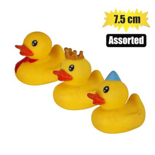Baby Vinyl Themed Duck 7.5cm, Assorted