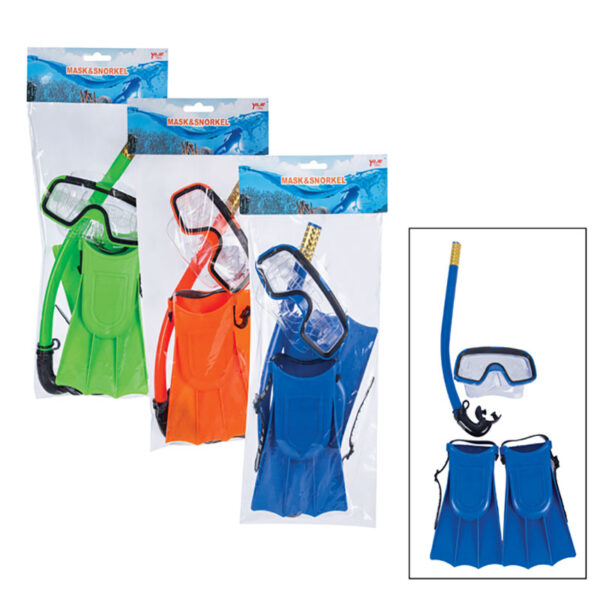 Swimming Set – Snorkel, Mask, Flippers, Small Size