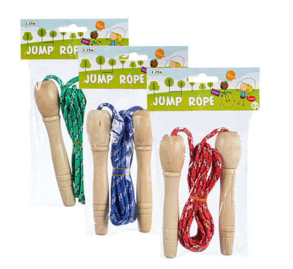 Kids Skipping Rope With Wooden Handles - 224cm
