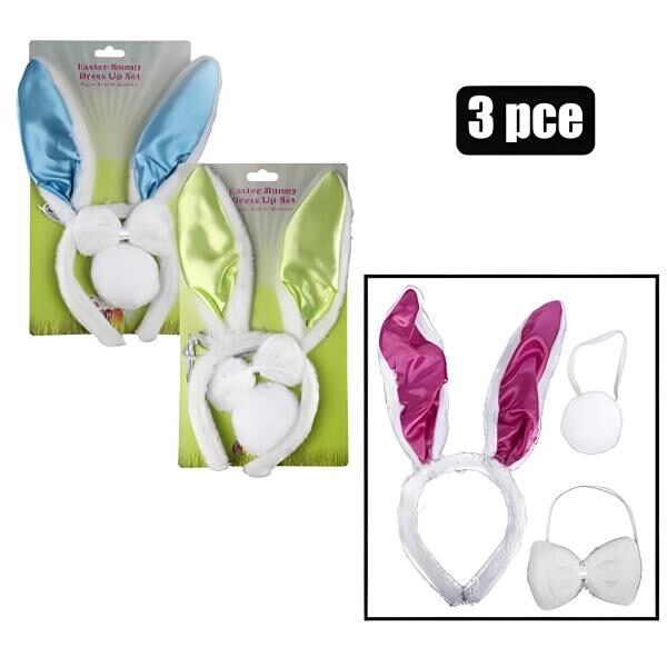 Easter Bunny Ears Tail & Bowtie 3Pc