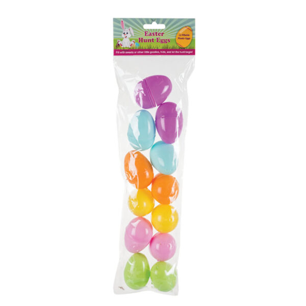 Easter Hunt Eggs - Plastic 12 Pack, 5.5x3.5cm, Fillable