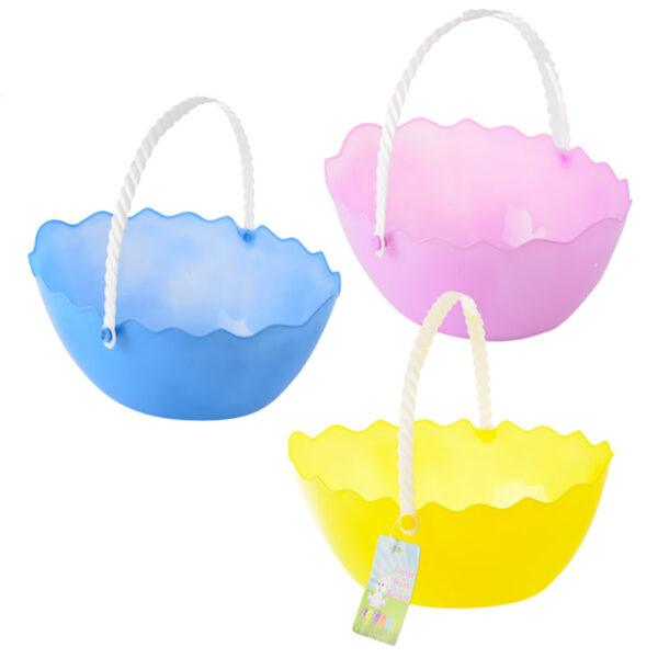 Plastic Easter Basket - With Handle, Assorted Colors