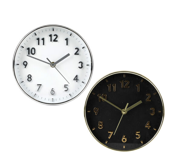 Plastic Wall Clock - 20cm, Assorted