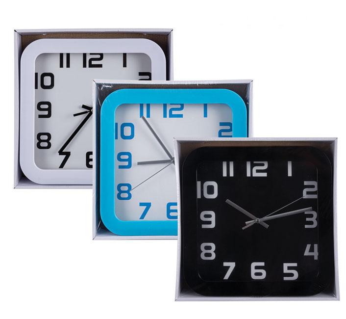 Wall Clock - 24cm, Assorted Colours