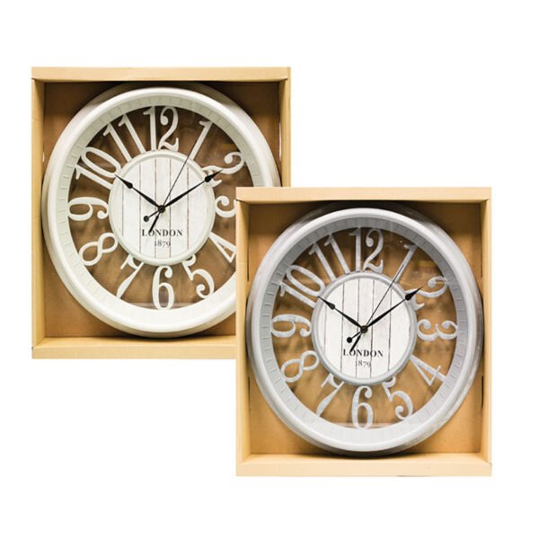 Plastic Decorative Wall Clock - 35cm, Assorted Designs