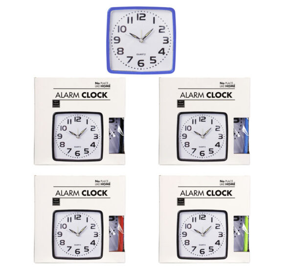 Alarm Clock - 12cm, Assorted Colour Cases
