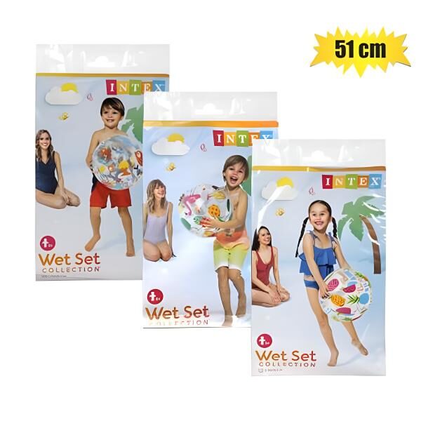 Intex Lively Beach Ball - 51cm Diameter, Suitable For Ages 3+