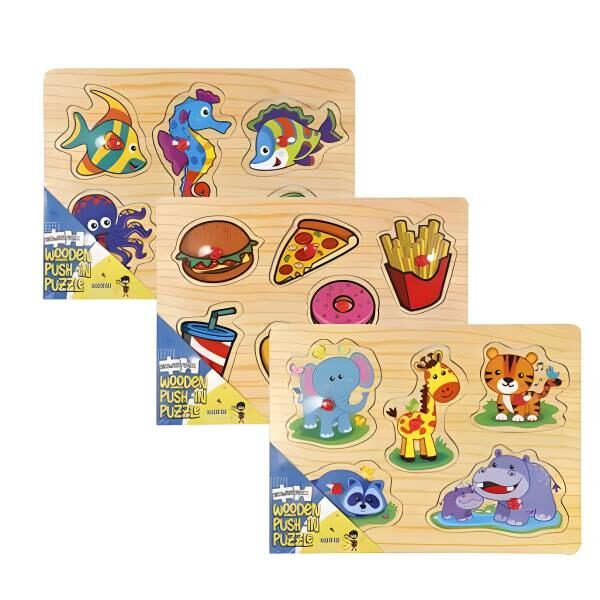 Learning The Farm - Wooden Push-In Board