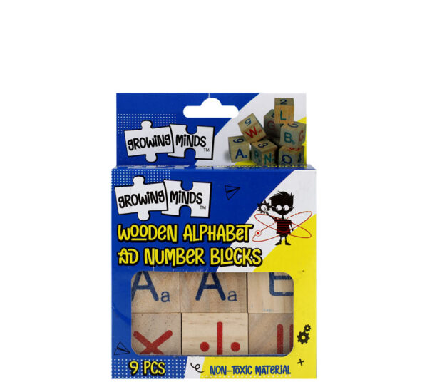Edu Blocks Wooden Alphabet/Number 9Pc