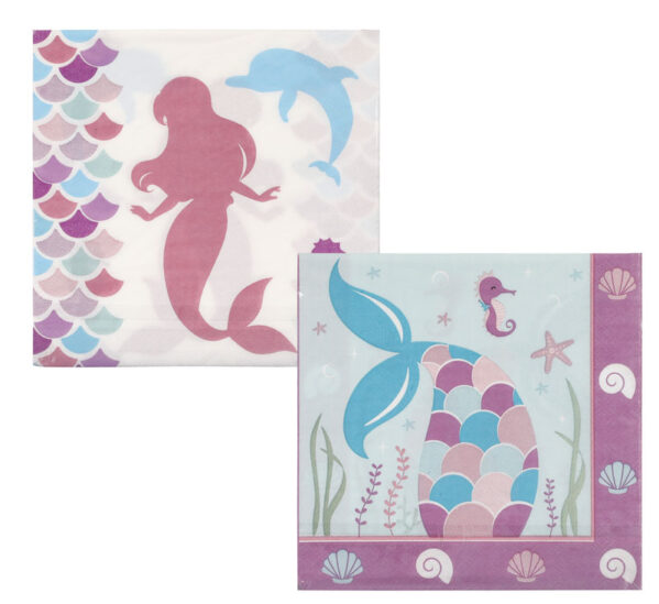 Serviettes 2Ply 33cm 20Pc Mermaid