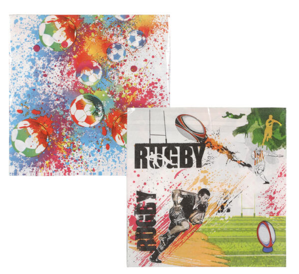Serviettes 2Ply 33cm 20Pc Sport