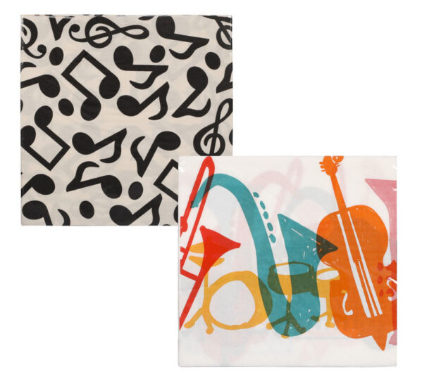 Serviettes 2Ply 33cm 20Pc Music