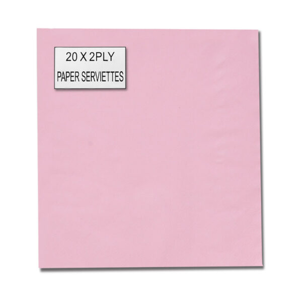 Serviettes - Pink, 33cm, Pack Of 20, 2-Ply