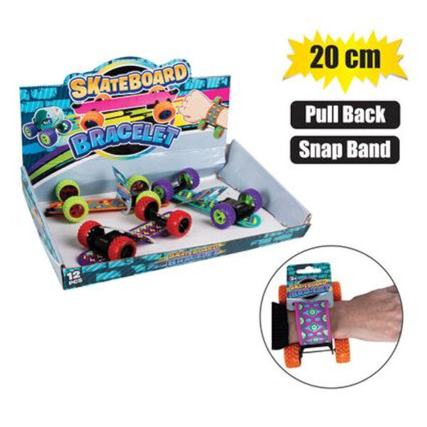 Novelty Slap Band Pull Back Skateboard 20cm