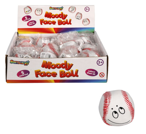 Novelty Ball Moody Face 5cm Asstd