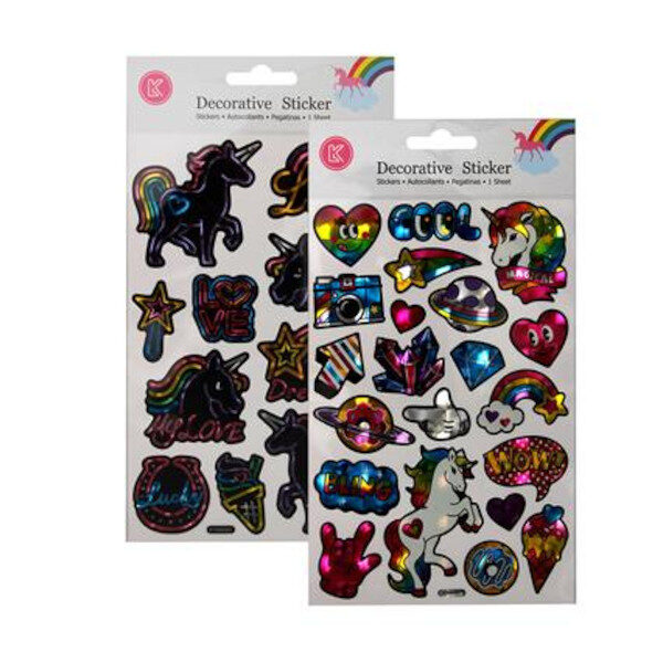 Unicorn Laser Sticker - Assorted
