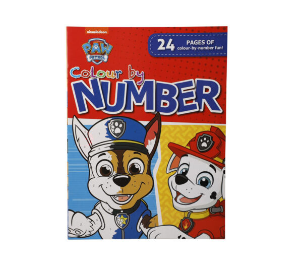 Book Colour By Number Paw Patrol
