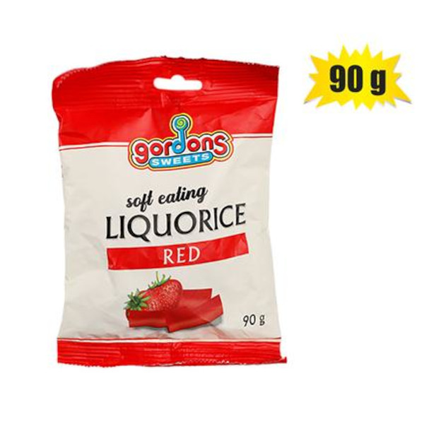 Bulk Pack 6 X Sweet Liquorice Gordons Soft Red 90G (T)