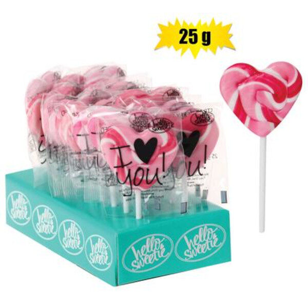 Bulk Pack 18 X Heart Shaped Lolly – 25g