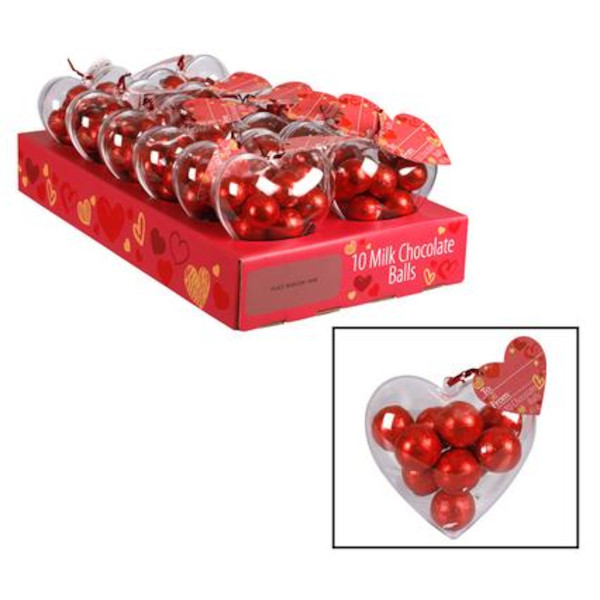 Sweet Chocolate 10Pc Balls In Heart 45G Vd