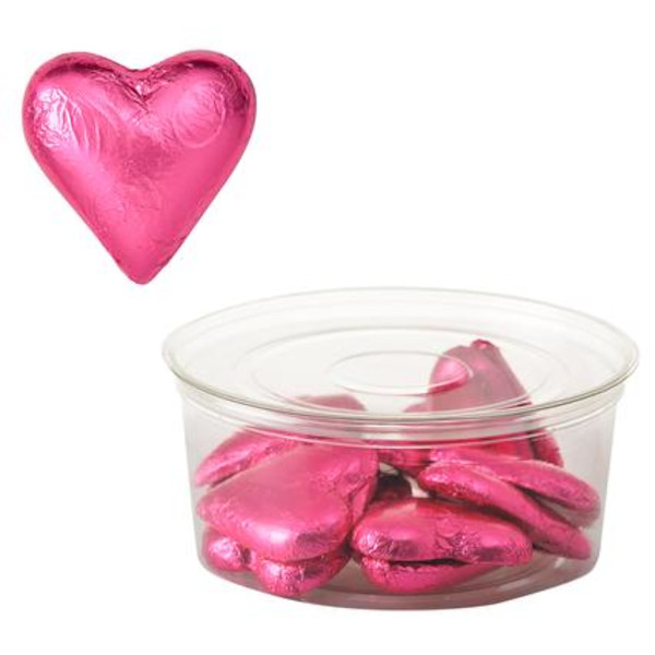 Bulk Pack 12 X Sweet Chocolate Heart - Pink - 30g (Th)