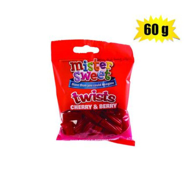 Mister Sweet Cherry & Berry Twists - 60g