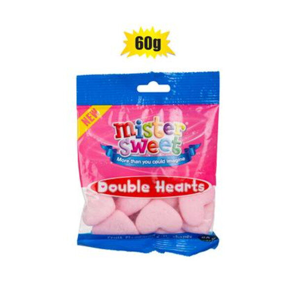 Mister Sweet Double Hearts - Fruit Flavoured Jellies, 60g