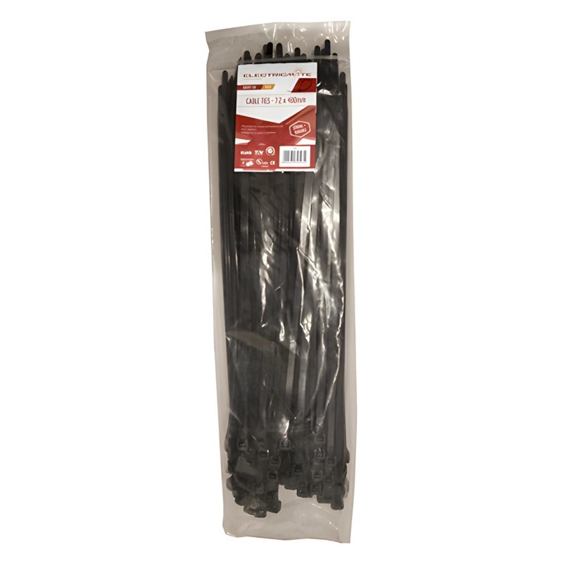Cable Ties 7.2mmx400mm Black 100 Pack