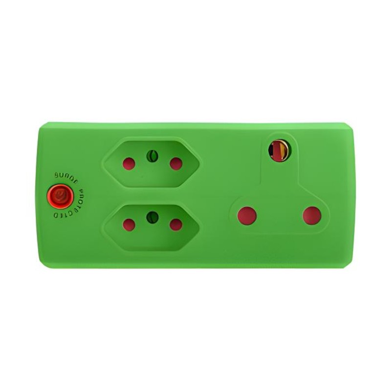 Euromate - Adaptor 3pin 1x16+2x5amp Green
