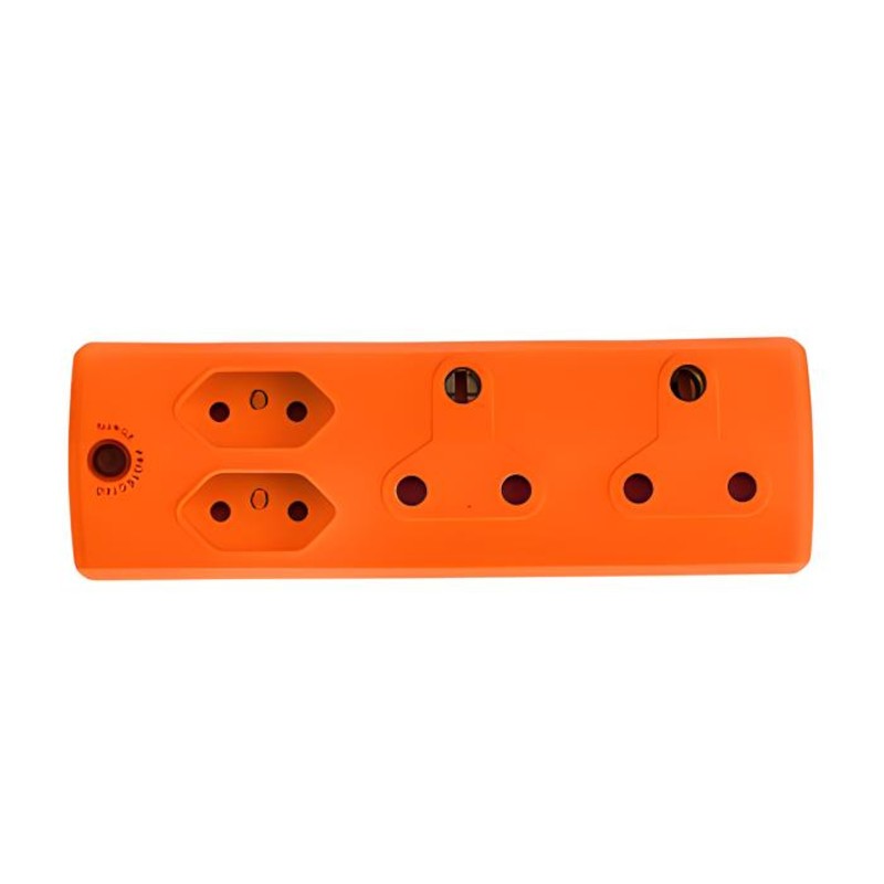 Euromate - Adaptor 3pin 2x16amp+2x5 Orange