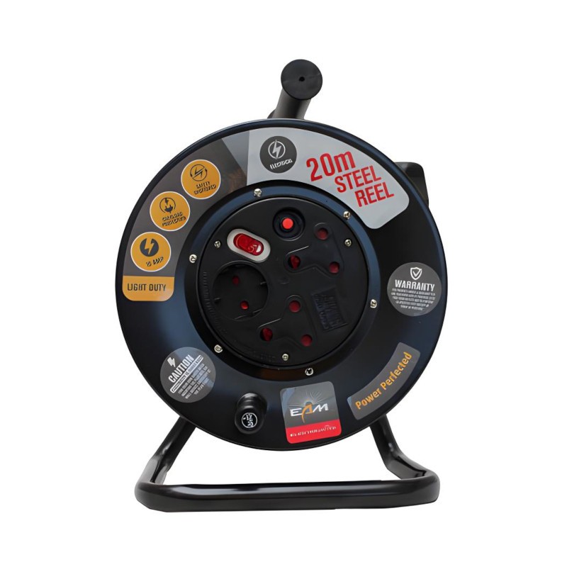 Extension Reel Steel 10amp 20m ElectricMate