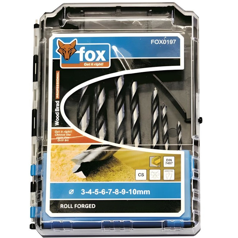 FOX - Drill Set Wood Spade 8pc Pro 3-10mm