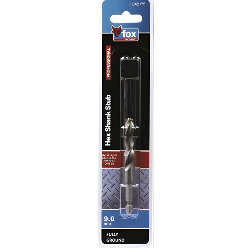 FOX - Drill Stub HSS/High Speed Steel Hex 9.0x84mm
