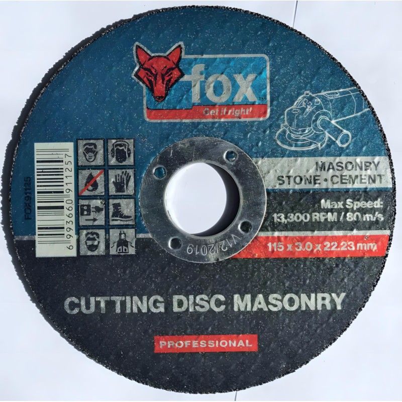 Abrasive Fox Cut Masonry 115x3.0mm Pro (5 Piece)
