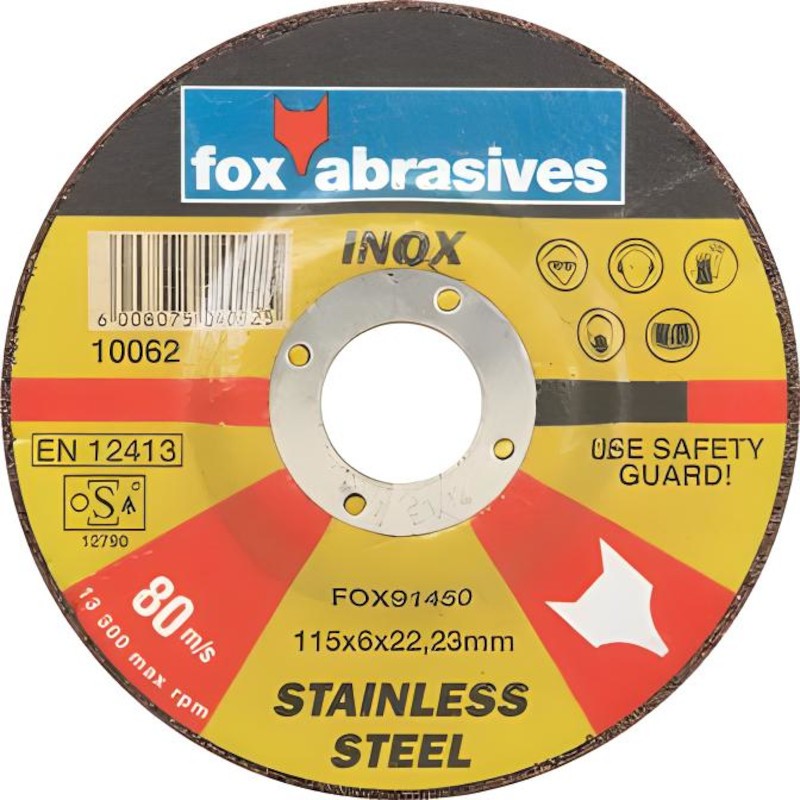 Abrasive Fox Grind Disc Stainless Steelteel 115x6mm (5 Piece)