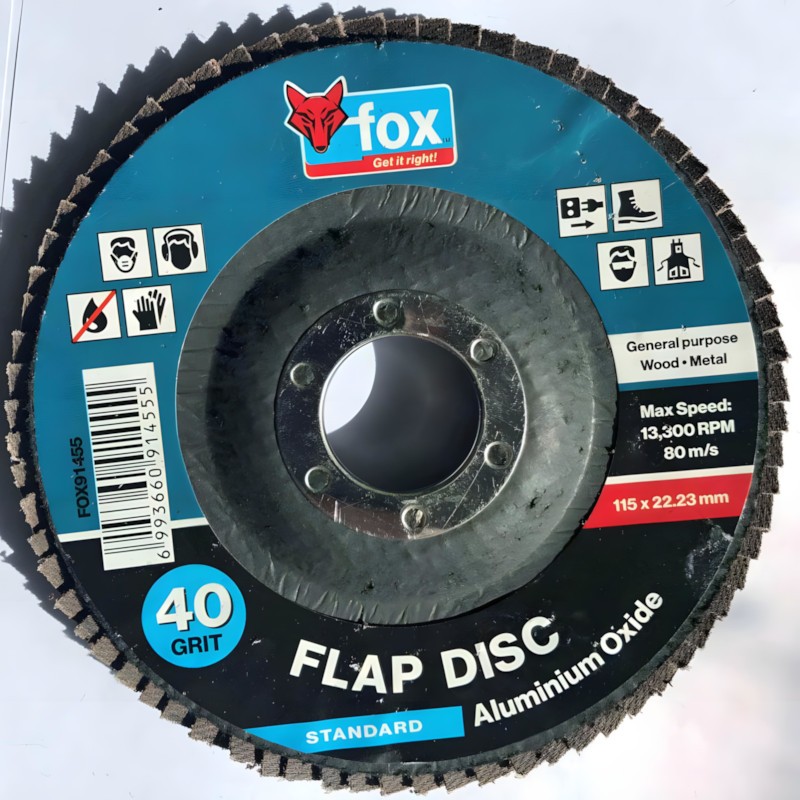 Fox Flap Disc 115mm Aluminium oxide 60g Standard Duty (5 Piece)