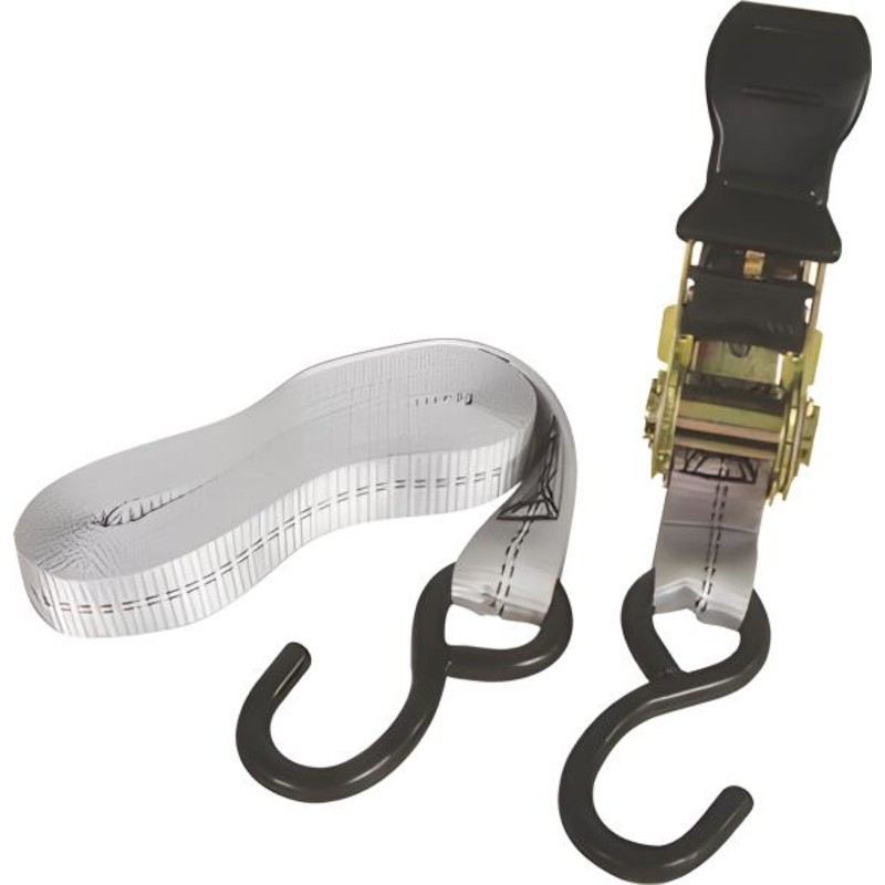 Strap Tiedown Rat Rubber Grip Steel Hook 4.6m 4pc